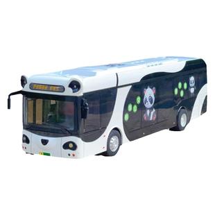 大号仿真合金模型城市公交客车可开门滑行熊猫卡通男孩模型玩具车