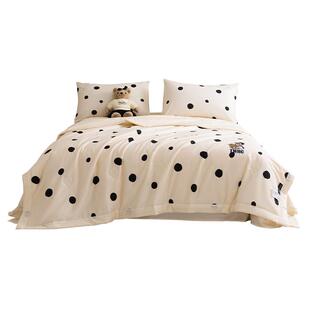 TeenieWeenie小熊刺绣波点全棉水洗棉夏被空调被纯棉可机洗薄款