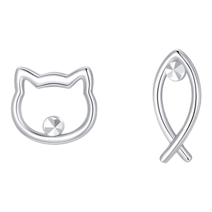 潮宏基有猫有余铂金耳环白金PT950耳钉耳饰闺蜜送女友妇女节礼物
