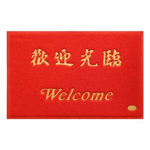 入户门地垫进门大门口出入平安门垫红色欢迎光临丝圈脚垫门外地毯