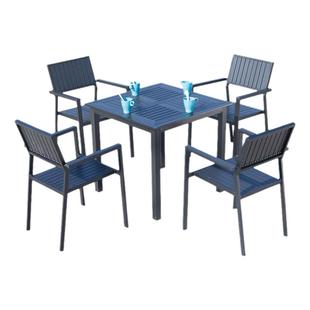 户外塑木桌椅庭院家具露天防腐木防水防晒铁艺花园方椅咖啡厅长桌