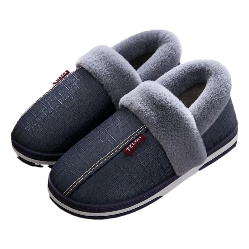 老人棉拖鞋男防滑专用包跟室内居家防水保暖家用毛棉鞋冬季大码女