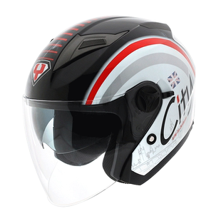 永恒摩托车头盔男女士四季半盔冬季防晒电动车安全帽双镜片新国标