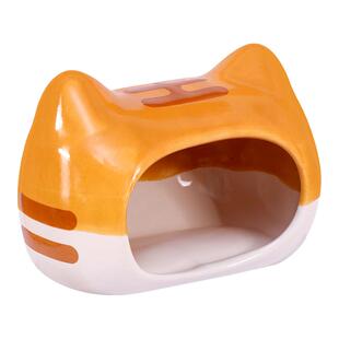 仓鼠水樽水壶支架自动饮水器金丝熊躲避瓷窝食盆夏天乘凉降温房子