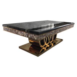 大理石茶几不锈钢轻奢后现代高端欧式别墅大小户型奢华设计师茶几