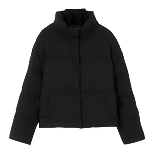 【层次假两件｜匈牙利白鹅绒】LANCY/朗姿25冬季新款立领羽绒服短