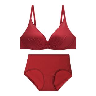 【红品套装】安莉芳马年本命年红色内衣套装文胸结婚小胸聚拢