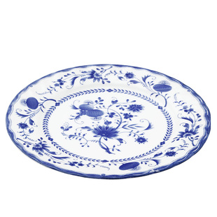 [清仓]日本进口美浓烧餐具釉下彩西式萨克森陶瓷盘子餐盘圆盘