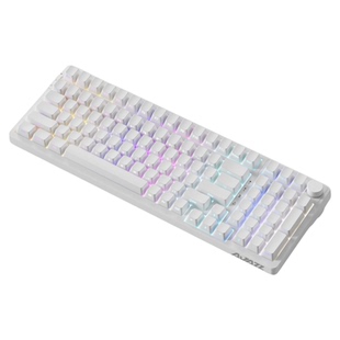 黑爵AK992纯白侧刻机械键盘有线无线蓝牙客制化套件98键游戏白色