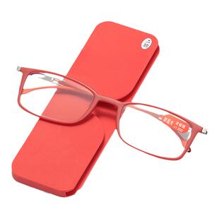 防丢可以贴在手机上的便携老花镜黑框男女高清防蓝光老花眼镜超薄