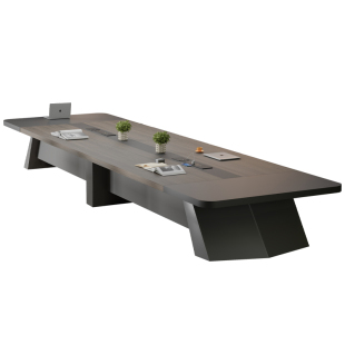 会议桌椅组合简约现代会议室办公桌长桌圆角大型员工培训轻奢家具