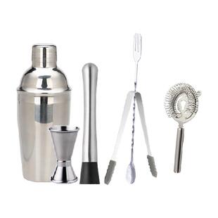 摩登主妇不锈钢雪克杯手摇鸡尾酒调酒器套装捣汁棒手打柠檬茶工具