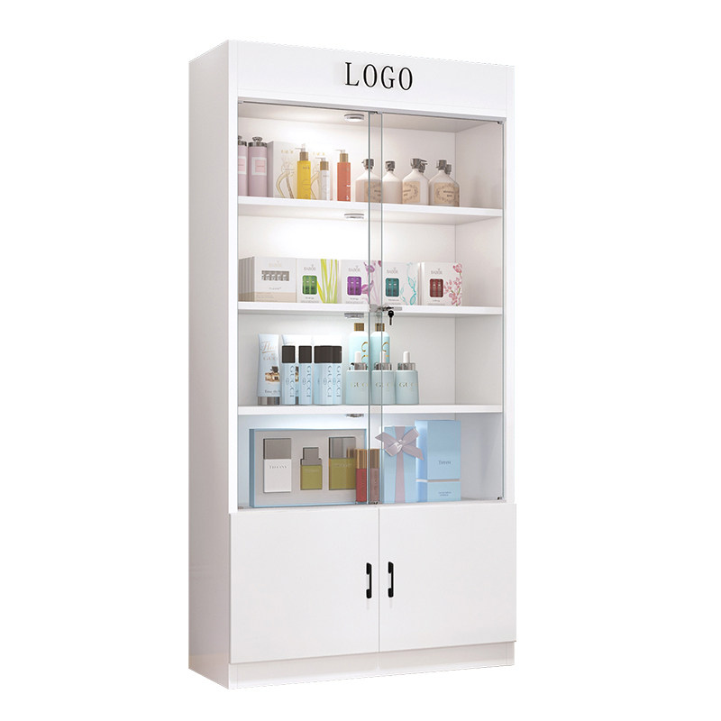 展示柜带锁玻璃门礼品样品展示架化妆品展柜产品陈列柜美容院柜子