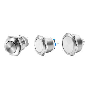 8/10/12/16/19/22mm金属按钮防水点动开关自锁/复位螺丝脚 焊接脚