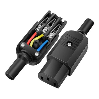 15A品字电源插头插座免缠线