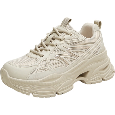 天美意复古厚底增高老爹鞋运动鞋女系带休闲鞋2025秋新款BL371CM5