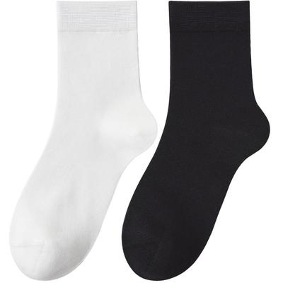 经典黑白四季款纯棉中筒袜