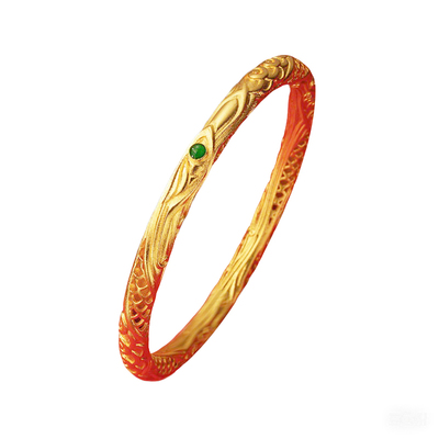 乾坤圈手镯同款哪咤周边手环古法实心镯子镀黄金色儿童礼物个性潮