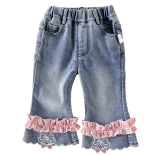女童春款牛仔裤2026新款宝宝休闲阔腿裤婴幼儿童长裤春季裤子洋气
