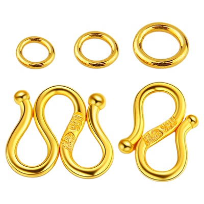 DIY金色项链卡扣金镶玉吊坠扣头