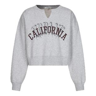 MOUSSY 春季新品美式校园风短款字母套头卫衣女028ISZ90-0191