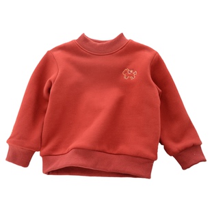 年款男女童双层保暖半高领卫衣 中大童秋冬内里棉布舒适打底上衣