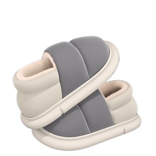 男士棉拖鞋男款冬季包跟居家居加绒保暖防水大码毛棉鞋女款秋冬天