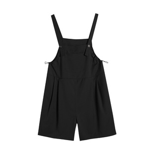 费雪孕妇背带短裤夏季薄款外穿五分裤2026新款宽松大码小个子套装