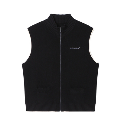 薛之谦dsp针织立领开衫马甲