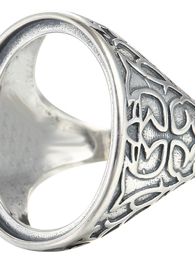 纯银戒指空托镶嵌蜜蜡琥珀925