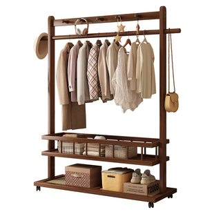 衣帽架落地卧室2026新款可移动挂衣架非实木室内隔夜衣服收纳架子