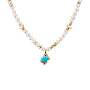 Amber Lollipop珍珠项链女绿松石吊坠毛衣链小众锁骨链爆款饰品