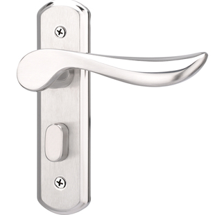 静音不锈钢卫生间门锁无钥匙室内铝合金浴室厕所玻璃通用型把手