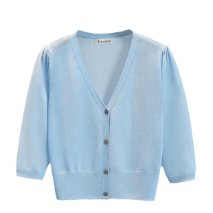 冰丝针织开衫女薄款夏季修身短款披肩外套配吊带连衣裙外搭防晒衫