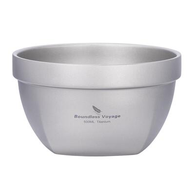 必唯纯钛饭碗800ml双层防烫
