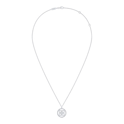 DeBeers莲花18K白金钻石项链