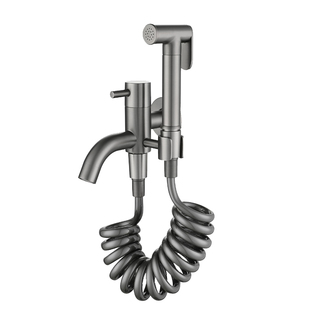 OMO全铜枪灰色阳台拖把池入墙水龙头喷枪墩布池马桶增压冲洗水枪