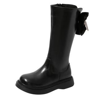 红蜻蜓女童鞋儿童长筒长靴子公主2025新款冬高筒洋气加绒二棉皮靴