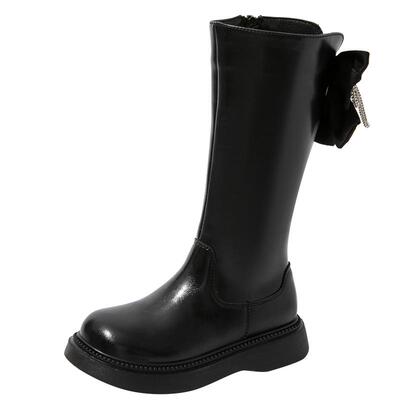 红蜻蜓儿童长筒长靴洋气加绒皮靴