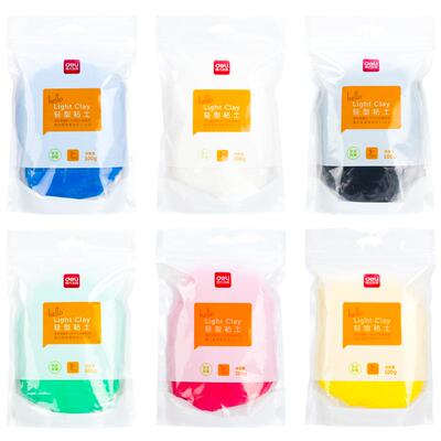 得力100g粘土补充装6色可选
