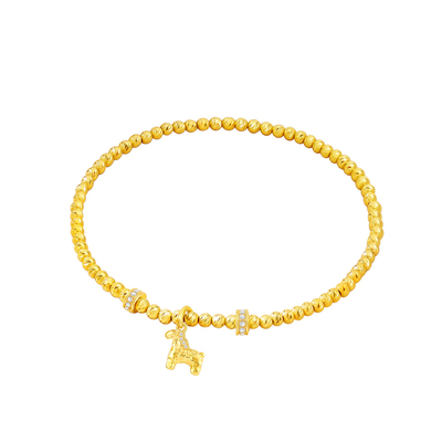 【马年生肖款】诗普琳 18K金爆闪珠光珠小马星星手链 送女友礼物