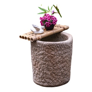 掬涵石头缸仿石貔貅龙头石槽鱼缸阳台大水缸庭院造景户外流水摆件