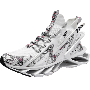 花花公子潮牌男鞋冬季网面透气刀锋跑步鞋男士运动鞋男款老爹鞋子