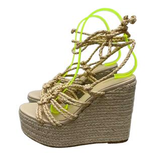 外贸坡跟凉鞋夏2025新款防水台厚底草编超高跟凉鞋女时尚罗马女鞋