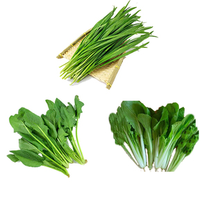 特惠潍坊青菜组合韭菜+菠菜+小白菜新鲜蔬菜大青菜叶3斤包邮