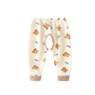 宝宝开档裤婴幼儿纯棉长裤春秋款无骨新生儿裤子护肚a类睡裤打底