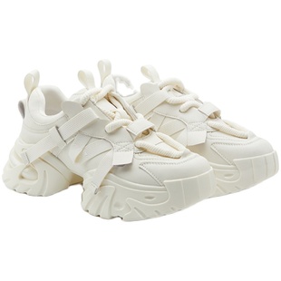 【王小毒】自由如风●5.5厚底老爹鞋女增高轻便不规则条带休闲鞋