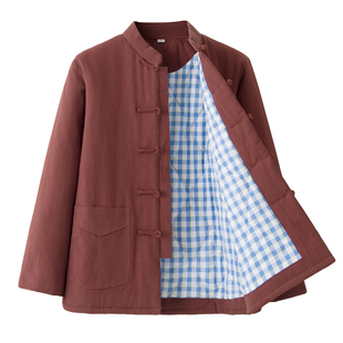 女款纯棉花袄冬季薄款保暖棉衣中式复古盘扣棉服外套可水洗不变形