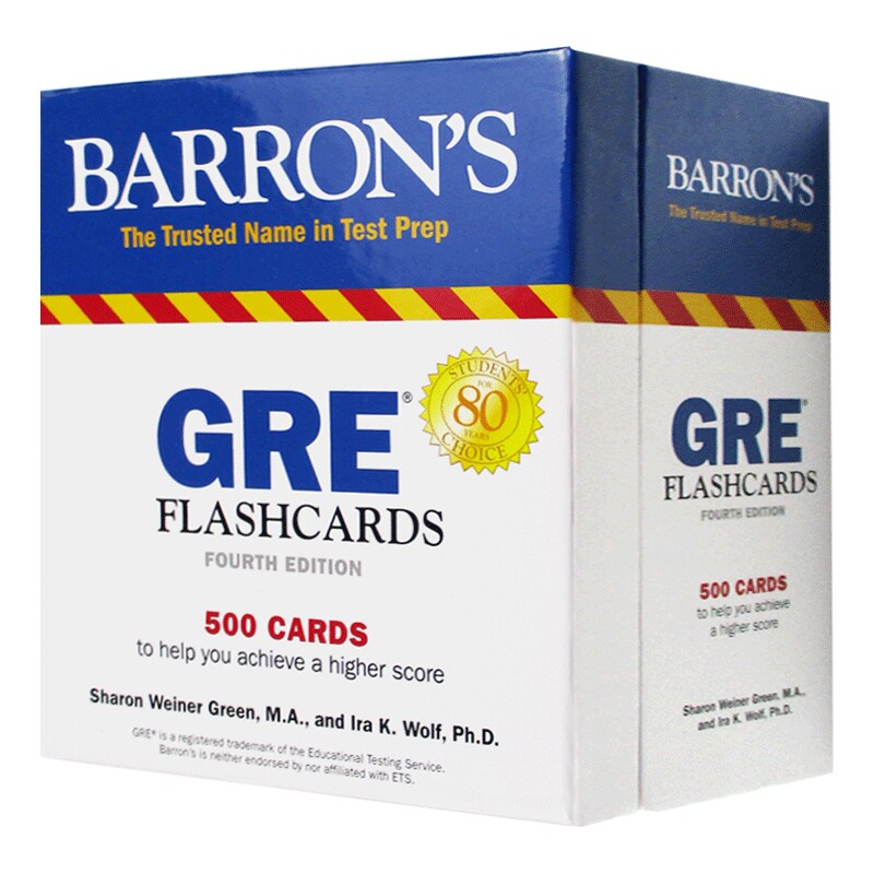巴朗GRE500闪卡 英文原版 Barron's GRE Flashcards 500 Flashcards 抽认卡帮助你获得高分 英语单词词汇卡片 英文版原版考试书籍