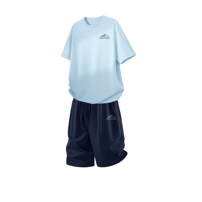 真维斯运动服套装男夏防晒宽松男款短袖青少年时尚速干男士裤子y